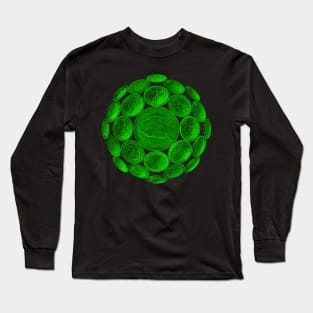 Green USA Twenty Dollars Coin - Surrounded by other Coins on a Ball Long Sleeve T-Shirt